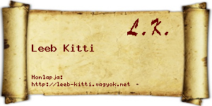 Leeb Kitti névjegykártya
